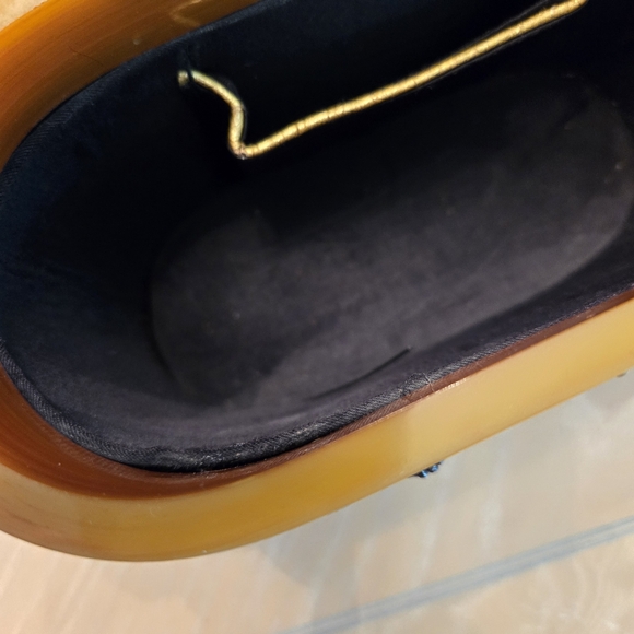 Rare Find Vintage Black Heavily Beaded & Pleated Box Purse 1940s - Picture 11 of 17